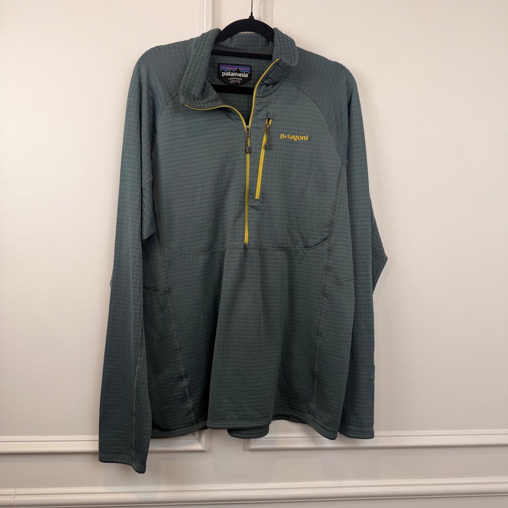 Patagonia R1 Regulator Fleece Pullover Mens Large Blue Gray Quarter Zip 40107